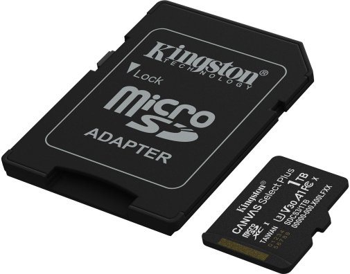 FLASH пам'ять Kingston Canvas Select Plus Gen3 UHS-I U1 V30 A1 Micro SDXC 1TB with adapter (SDCS3/1TB)