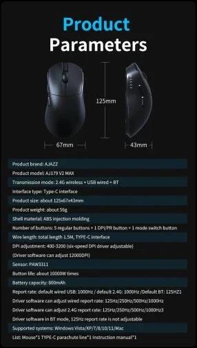 Фото: Миша Ajazz AJ179 V2 Max WL/BT/USB Black (AJ179-V2-MAX-B) № 20 | KTC