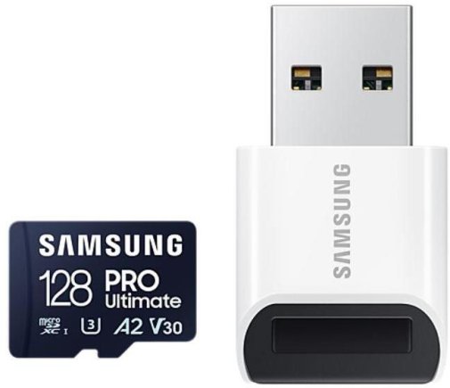 FLASH пам'ять Samsung Pro Ultimate UHS-I U3 A2 V30 Micro SDXC 128GB with USB adapter (MB-MY128SB/WW)