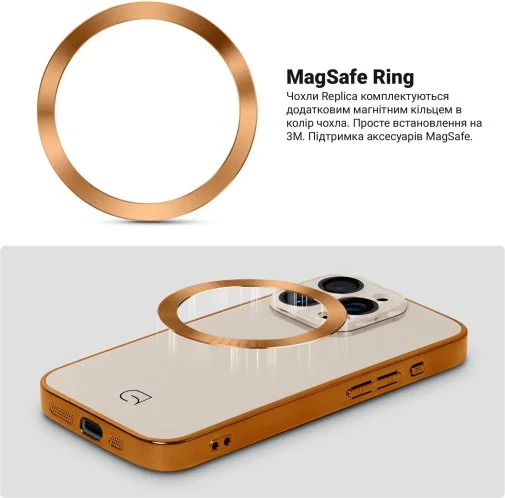 Фото: Чохол ArmorStandart for Apple iPhone 15 Pro - Replica MagSafe Beige Gold (ARM76228) № 9 | KTC