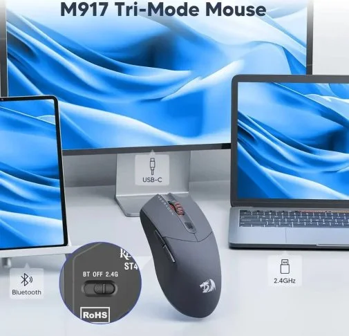 Фото: Миша Redragon ST4R Pro M917GB-Pro WL/BT/USB Black/Gray (72209) № 24 | KTC