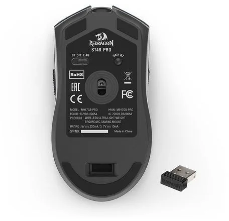 Фото: Миша Redragon ST4R Pro M917GB-Pro WL/BT/USB Black/Gray (72209) № 23 | KTC