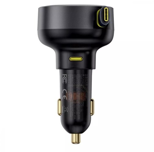 Автозарядка Baseus Enjoyment Pro Car Charger Type-C + Retractable Type-C Cable 60W black