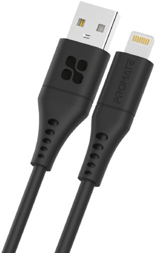 Кабель Promate PowerLink-Ai120 2.4A AM / Lightning 1.2m Black (6959144059808)