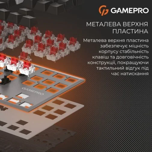 Фото: Клавіатура GamePro Genesis Joker MK124G Red Switches USB Gray № 29 | KTC