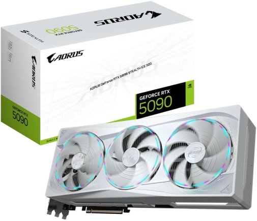 Відеокарта Gigabyte AORUS GeForce RTX 5090 STEALTH ICE 32G (GV-N5090AORUSST ICE-32GD)