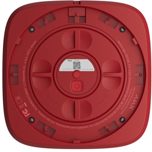 Бездротовий адресний пожежний оповіщувач світлозвуковий Ajax EN54 FireProtect (Sounder/VAD) Jeweller Red