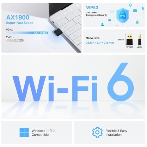Wi-Fi адаптер TP-Link Archer TX1800U Nano