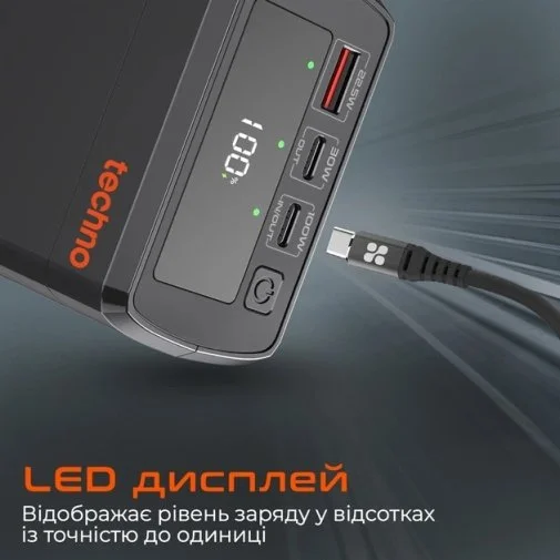 Фото: Батарея універсальна Techno PDC130 38000mAh 130W Black № 11 | KTC