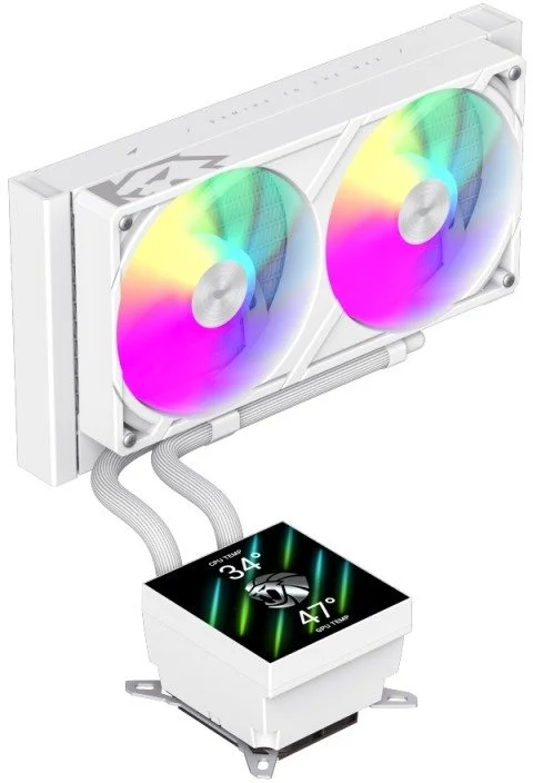 Фото: Система рідинного охолодження Gamemax GLACIER 240 LCD WH № 11 | KTC