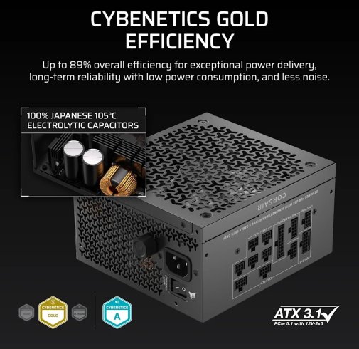 Блок живлення Corsair 1000W RM1000x Shift (CP-9020300-EU)