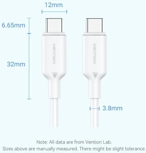 Фото: Кабель Vention 60W Type-C / Type-C 1m White (TRCWF) № 22 | KTC