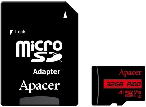 FLASH пам'ять Apacer Class 10 V10 A1 Micro SDHC 32GB with adapter (AP32GMCSH10UB-R)