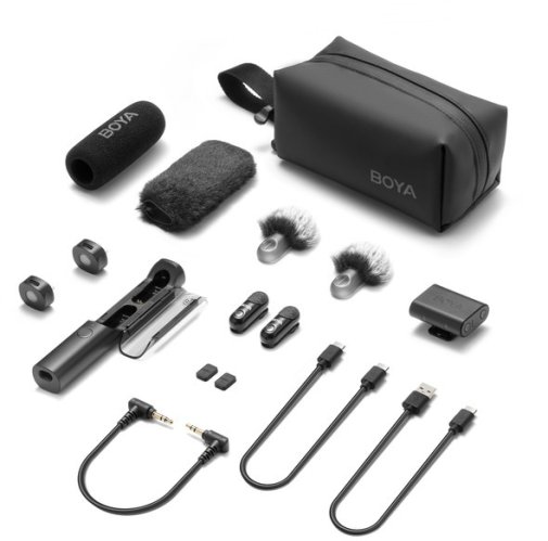 Бездротовий петличний мікрофон Boya Magic-02 Type-C/Lightning Black