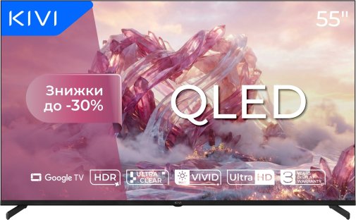 Телевізор QLED Kivi 55U720QB (Google TV, Wi-Fi, 3840x2160)