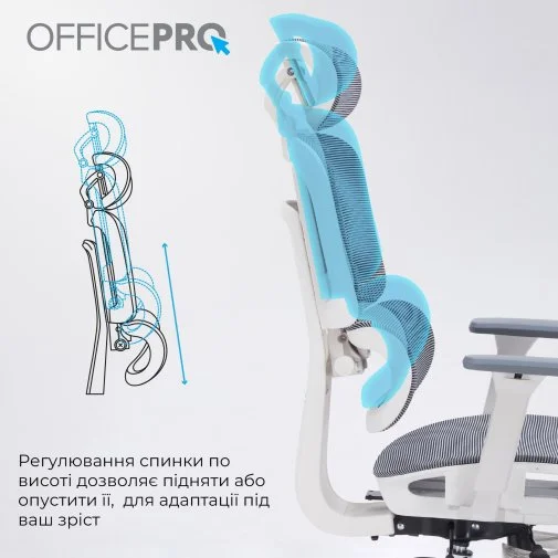 Фото: Крісло OfficePro Skyline Footrest OC750 White/Dark Gray (OC750-W-DG-DG) № 30 | KTC