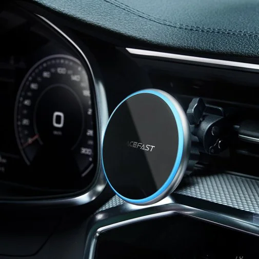 Фото: Кріплення для мобільного телефону Acefast D3 Magnetic Wireless Charging Car Holder Silver (6974316280446) № 11 | KTC