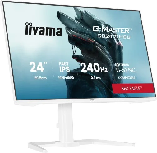 Фото: Монітор iiyama GB2471HSU-W1 White - 23.8" IPS / 1920×1080 / 240 Гц / Nvidia G-Sync Compatible, Adaptive Sync / Pivot / HAS № 20 | KTC