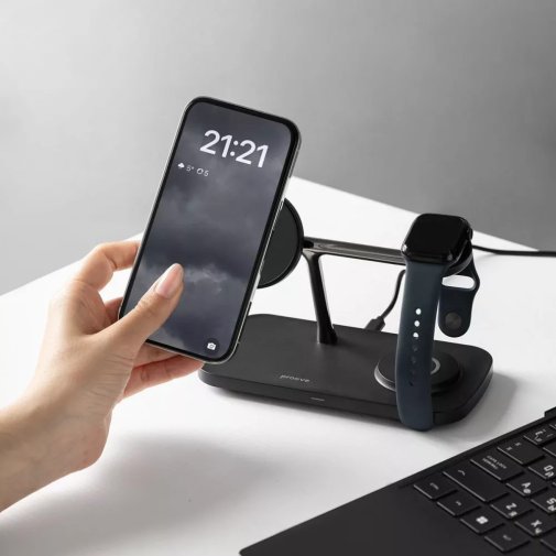 Бездротовий зарядний пристрій Proove Magnetic Field Pro 3in1 Qi2, Black