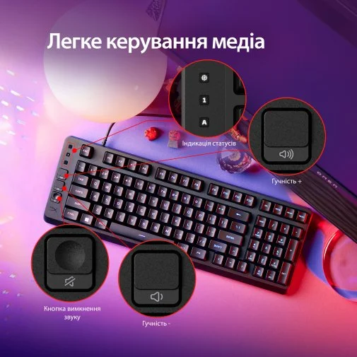 Фото: Клавіатура HyperX Eve 1800 USB Black (B7JE0AA) № 23 | KTC