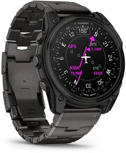 Фото: Смарт годинник Garmin D2 Mach 2 - 51 mm Carbon Gray DLC Titanium with Vented Titanium Bracelet (010-02905-31) № 13 | KTC
