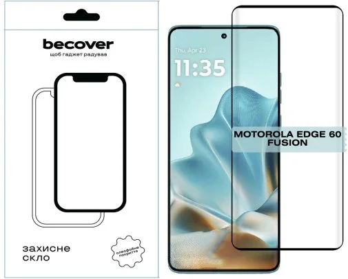 Фото: Захисне скло BeCover for Motorola Edge 60 Fusion - EDGE Black (714770) № 8 | KTC
