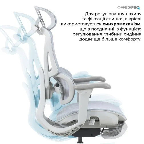 Фото: Крісло OfficePro Elite OC950GLB Gray/Light Blue № 35 | KTC