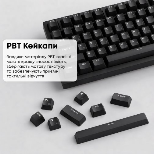 Клавіатура Ajazz AK820 Red Switch ENG/UKR USB Black (AK820-R-B)