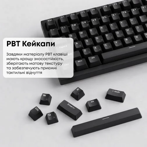 Фото: Клавіатура Ajazz AK820 Red Switch ENG/UKR USB Black (AK820-R-B) № 30 | KTC