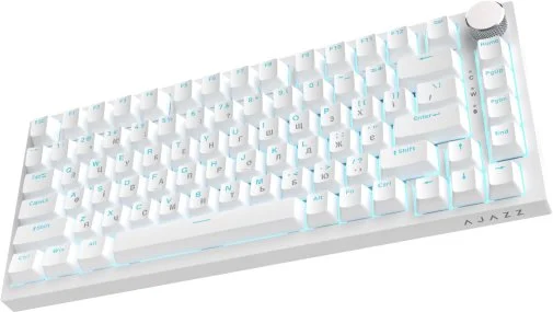 Фото: Клавіатура Ajazz AK820 Red Switch ENG/UKR USB White (AK820-R-W) № 19 | KTC