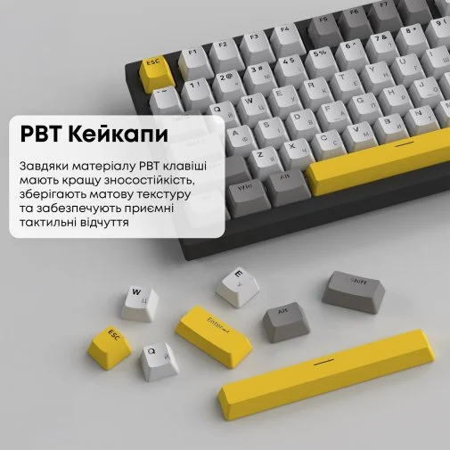 Фото: Клавіатура Ajazz AK820 Sea Salt Switch ENG/UKR USB Black (AK820-SS-BGY) № 30 | KTC