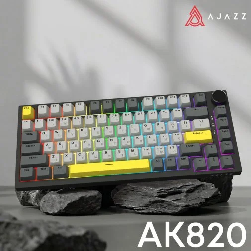 Фото: Клавіатура Ajazz AK820 Sea Salt Switch ENG/UKR USB Black (AK820-SS-BGY) № 23 | KTC