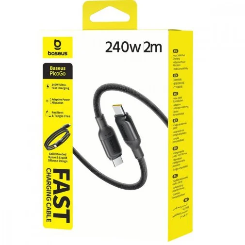 Фото: Кабель Baseus PicoGo 240W Type-C / Type-C 2m Black (E0423301) № 9 | KTC