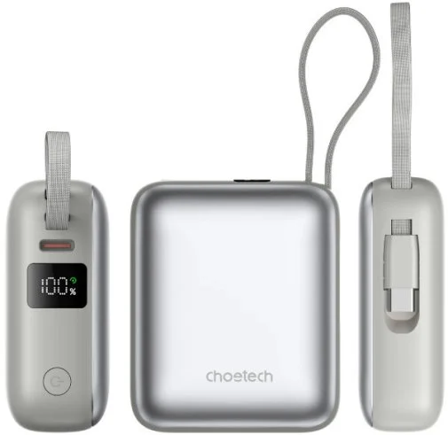 Фото: Батарея універсальна Choetech B832 10000mAh 35W Buid-in Type-C Cabel Grey (B832-GY) № 15 | KTC