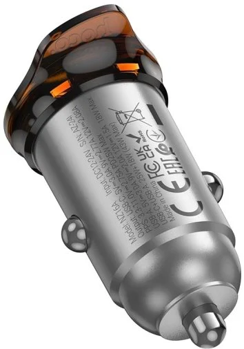 Фото: Автомобільний зарядний пристрій Hoco NZ16A Rigorous 43W Metal Gray (6942007644747) № 15 | KTC