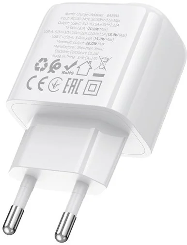Фото: Зарядний пристрій BOROFONE BAS44A Potential PD QC3.0 20W White (6941991113840) № 13 | KTC