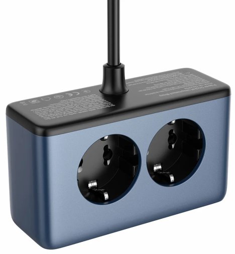 Мережевий фільтр ColorWay CW-CHE25PDB 2/2m 3xUSB Blue