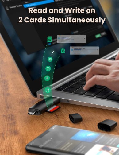 Кардрідер UGREEN CM304 Multifunction Card Reader Black (80191)