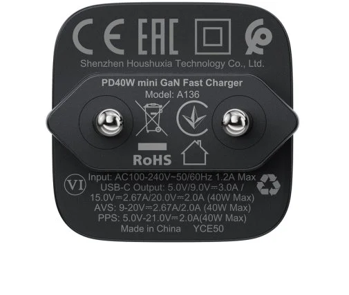 Фото: Зарядний пристрій Acefast A136 PD GAN 40W Black (6974316286233) № 19 | KTC