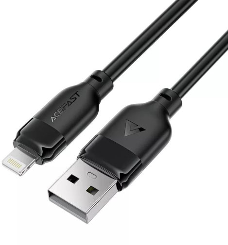 Кабель Acefast C16-02 12W AM / Lightning 1.2m Black (6974316286202)