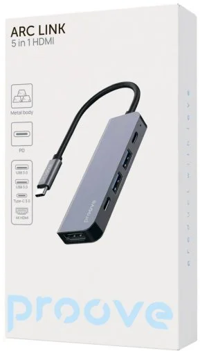 Фото: USB-хаб Proove Arc Link 5in1 Silver (HBAL00010604) № 8 | KTC