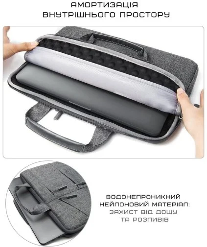 Фото: Сумка для ноутбука Satechi Water-Resistant Laptop Carrying with Pockets Gray (ST-LTB13) № 12 | KTC