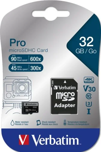 Фото: FLASH пам'ять Verbatim Pro UHS-I V30 U3 Class 10 Micro SDHC 32GB + Adapter (47041) № 7 | KTC