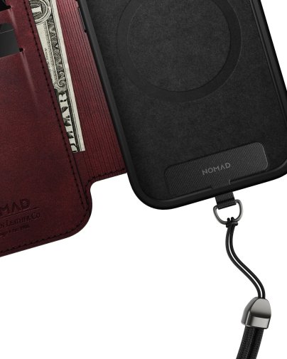 Чохол Nomad for Apple iPhone 17 Pro - Modern Leather Folio Horween Burgundy (NM011833858)