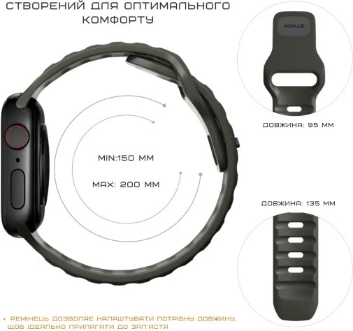 Фото: Ремінець Nomad for Apple Watch 46mm/49mm - Sport Band Ash Green (NM01132585) № 15 | KTC
