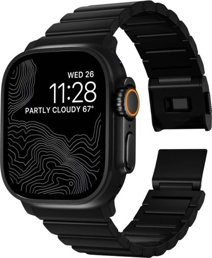Ремінець Nomad for Apple Watch 46/49mm - Titanium V2 Black Hardware Black (NM014834858)