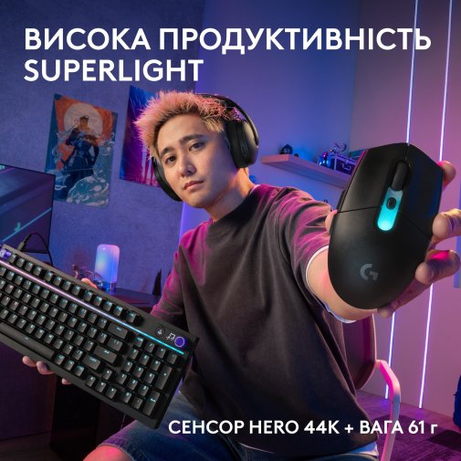 Миша Logitech G305 X SUPERLIGHT Wireless/BT Black (910-007739)