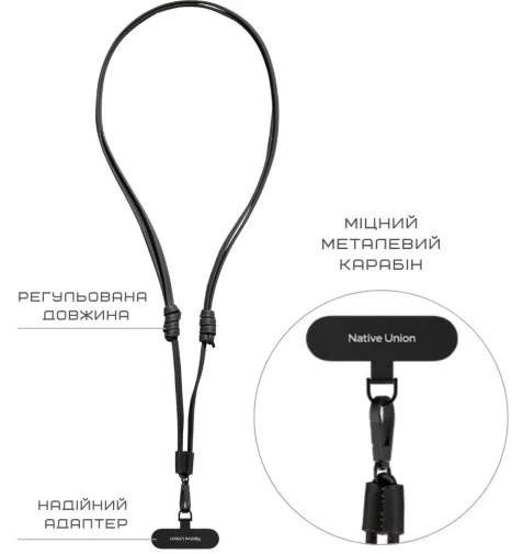 Фото: Ремінець для смартфону Native Union Re Classic Black (RECLA-BLK-SLING-RP) № 9 | KTC