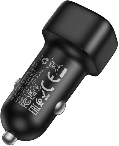Автомобільний зарядний пристрій BOROFONE BZ34 Cloud 18W Black (6941991122255)