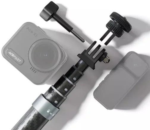 Фото: Селфі монопод Acefast E38 1.2m Carbon Fiber Telescopic Selfie Stick Gray/Black (6974316286028) № 15 | KTC
